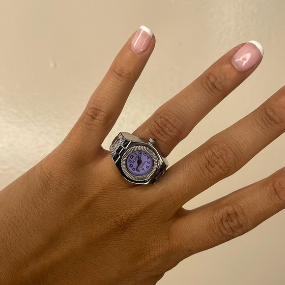 NEW! SILVER PURPLE WATCH RING - Picture 2 of 4